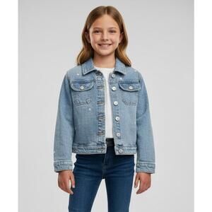 Denim Jacket Cat and Jack Size Medium Daisy Embroidery